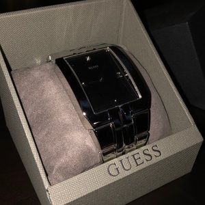 Mens Guess Dressy SilverTone Stainless Steel watch